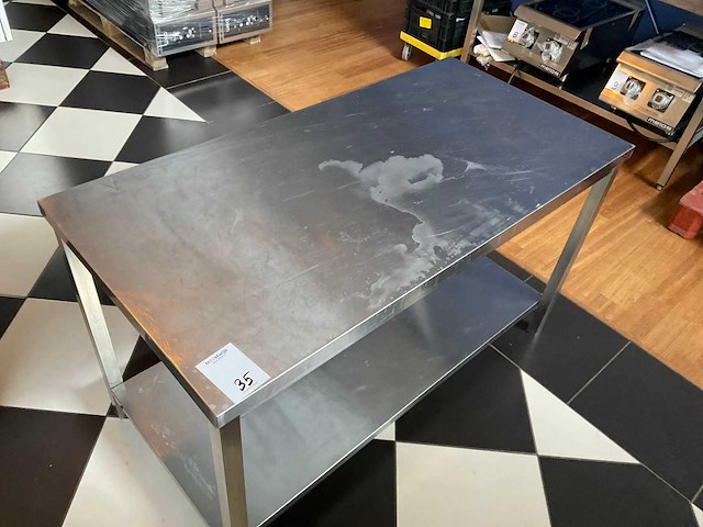 Rvs werktafel met ondertafel - afbeelding 3 van  4