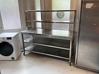 Rvs werktafel met opzetbrug - afbeelding 1 van  4