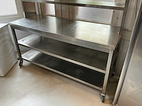 Rvs werktafel met opzetbrug - afbeelding 2 van  4