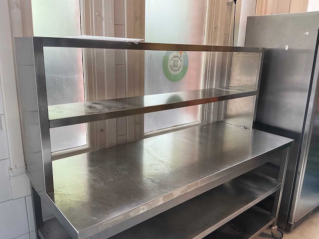 Rvs werktafel met opzetbrug - afbeelding 4 van  4