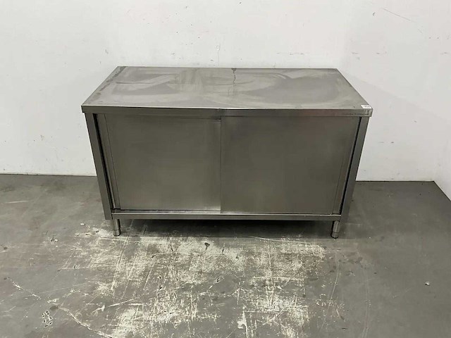 Rvs werktafel met schuifdeuren - afbeelding 2 van  6