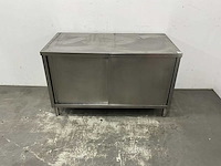 Rvs werktafel met schuifdeuren - afbeelding 2 van  6