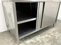 Rvs werktafel met schuifdeuren - afbeelding 4 van  6