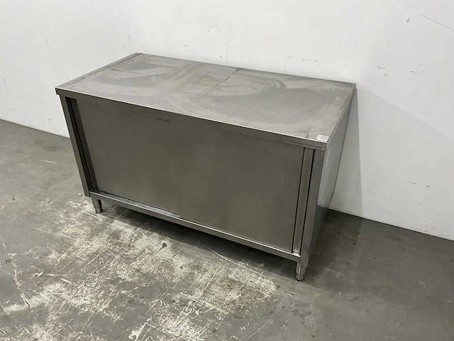 Rvs werktafel met schuifdeuren - afbeelding 1 van  3