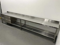 Rvs werktafel met spatrand en lades (450 cm) - afbeelding 4 van  4