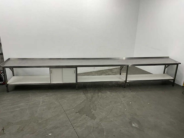 Rvs werktafel met spatrand - afbeelding 6 van  9