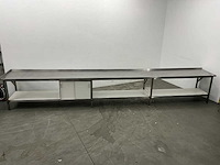 Rvs werktafel met spatrand - afbeelding 6 van  9