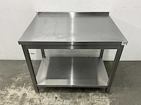Rvs werktafel met spatrand - afbeelding 2 van  5