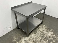 Rvs werktafel met spatrand - afbeelding 3 van  5