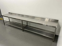 Rvs werktafel met spatrand - afbeelding 2 van  6