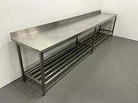 Rvs werktafel met spatrand - afbeelding 3 van  6