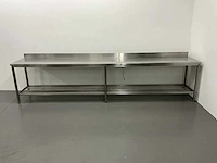 Rvs werktafel met spatrand - afbeelding 1 van  7