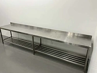 Rvs werktafel met spatrand - afbeelding 2 van  7
