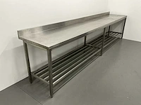 Rvs werktafel met spatrand - afbeelding 3 van  7