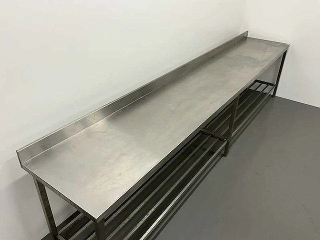 Rvs werktafel met spatrand - afbeelding 5 van  7