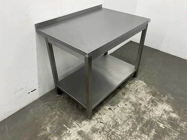 Rvs werktafel met spatrand - afbeelding 3 van  5