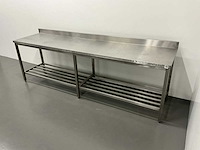 Rvs werktafel met spatrand - afbeelding 1 van  4