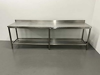 Rvs werktafel met spatrand - afbeelding 2 van  4