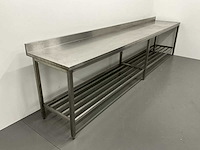 Rvs werktafel met spatrand - afbeelding 2 van  5