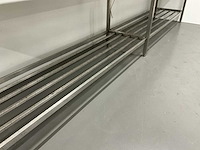 Rvs werktafel met spatrand - afbeelding 3 van  5