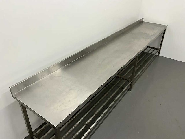 Rvs werktafel met spatrand - afbeelding 4 van  5
