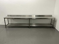 Rvs werktafel met spatrand - afbeelding 1 van  6