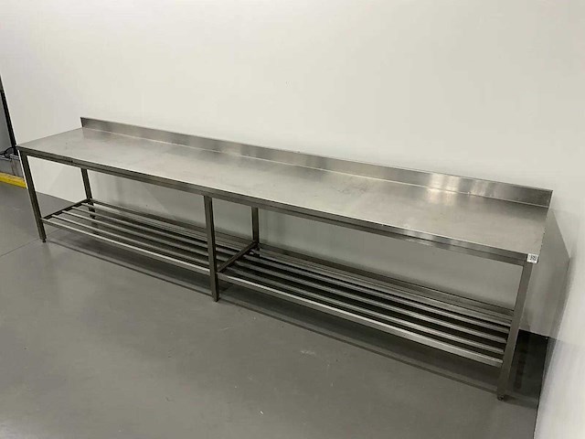 Rvs werktafel met spatrand - afbeelding 2 van  6