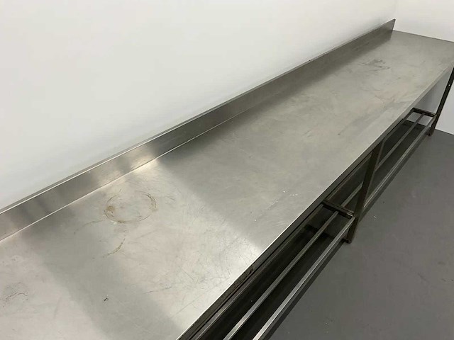 Rvs werktafel met spatrand - afbeelding 5 van  6
