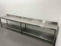 Rvs werktafel met spatrand - afbeelding 2 van  7