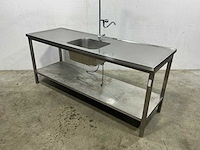 Rvs werktafel met spoelbak - afbeelding 2 van  4