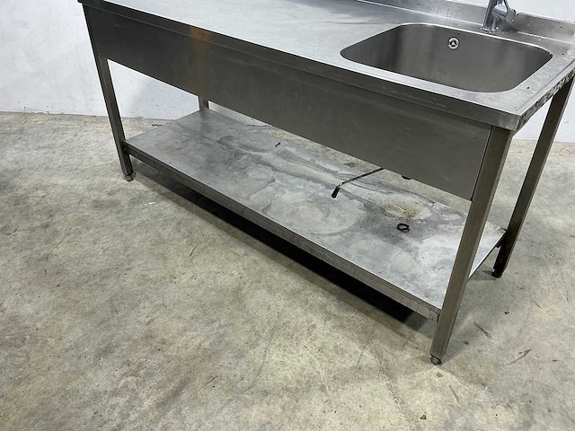 Rvs werktafel met spoelbak - afbeelding 2 van  6