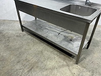 Rvs werktafel met spoelbak - afbeelding 2 van  6