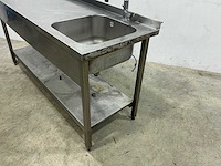 Rvs werktafel met spoelbak - afbeelding 3 van  6