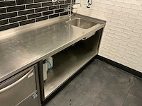 Rvs werktafel met spoelbak - afbeelding 2 van  6