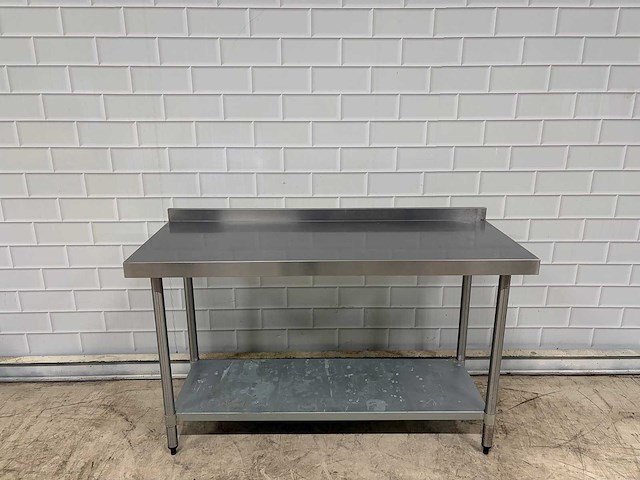 Rvs werktafel met stalen onderschap - afbeelding 1 van  4