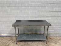 Rvs werktafel met stalen onderschap - afbeelding 1 van  4