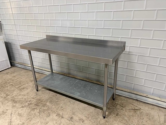 Rvs werktafel met stalen onderschap - afbeelding 2 van  4