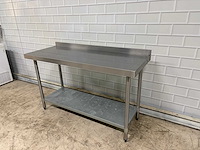 Rvs werktafel met stalen onderschap - afbeelding 2 van  4