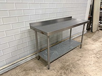 Rvs werktafel met stalen onderschap - afbeelding 3 van  4