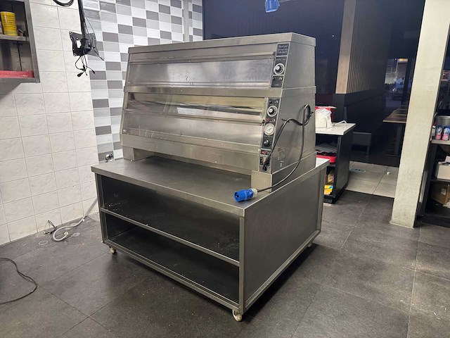 Rvs werktafel met warmhoud kast - warmhoudkast - afbeelding 1 van  5