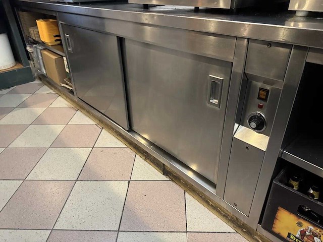 Rvs werktafel met warmhoudkast - afbeelding 4 van  8