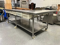 Rvs werktafel (mobiel) - afbeelding 1 van  3