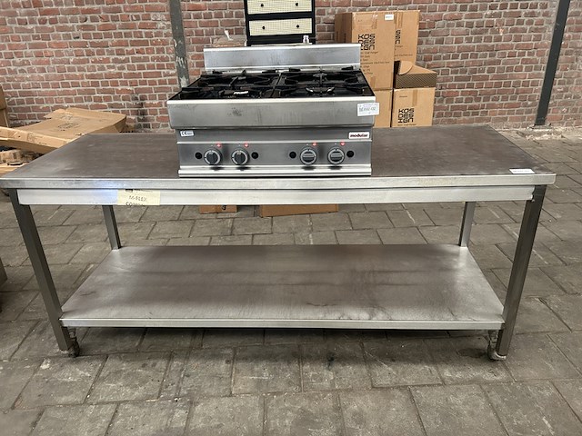 Rvs werktafel verrijdbaar 200x70x92 - afbeelding 2 van  3