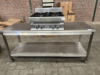 Rvs werktafel verrijdbaar 200x70x92 - afbeelding 2 van  3