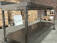Rvs werktafel verrijdbaar 200x70x97 - afbeelding 4 van  6