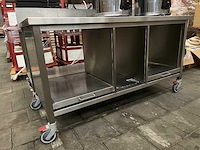 Rvs werktafel verrijdbaar met 2 lades - afbeelding 1 van  5