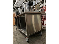 Rvs werktafel verrijdbaar met 2 lades - afbeelding 4 van  5