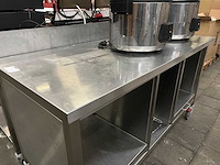 Rvs werktafel verrijdbaar met 2 lades - afbeelding 5 van  5