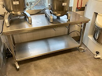 Rvs werktafel verrijdbaar