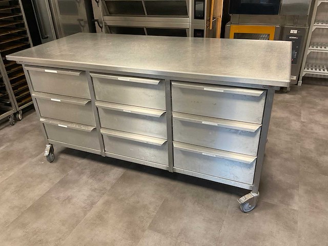 Rvs werktafel verrijdbaar - afbeelding 1 van  2